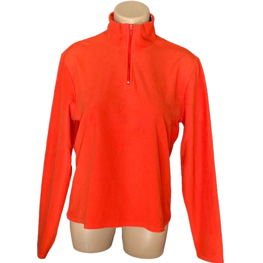 GAP Sweater Fleece Quarter Zip Mock Neck Orange Medium